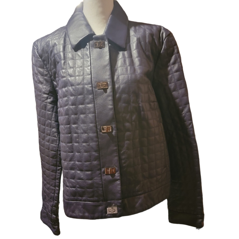 Colebrook womens size xl  grape leather jacket